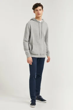 Sudadera con capucha y bolsillos gris vigoré con logo Rigby Go