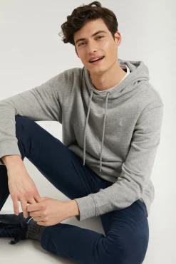Sudadera con capucha y bolsillos gris vigoré con logo Rigby Go