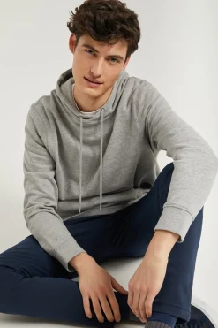 Sudadera con capucha y bolsillos gris vigoré con logo Rigby Go