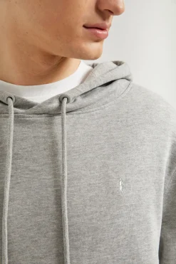 Sudadera con capucha y bolsillos gris vigoré con logo Rigby Go