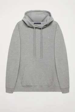 Sudadera con capucha y bolsillos gris vigoré con logo Rigby Go