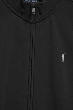 Sudadera con cremallera de cuello elevado negra con logo Rigby Go