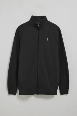 Sudadera con cremallera de cuello elevado negra con logo Rigby Go