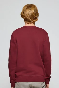 Sudadera de cuello redondo granate con logo bordado Rigby Go
