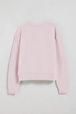 Sudadera de cuello redondo rosa con logo bordado Rigby Go