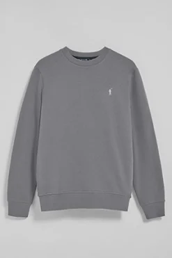 Sudadera de cuello redondo gris asfalto con logo bordado Rigby Go