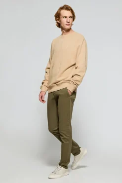 Sudadera de cuello redondo color camel con logo bordado Rigby Go