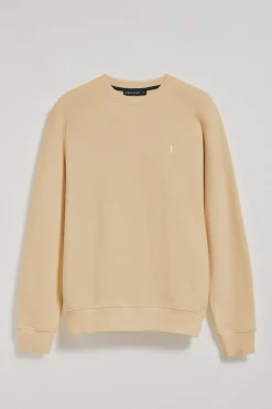 Sudadera de cuello redondo color camel con logo bordado Rigby Go