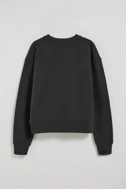 Sudadera de cuello redondo negra con logo bordado Rigby Go