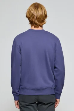 Sudadera de cuello redondo azul océano con logo bordado Rigby Go