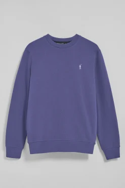 Sudadera de cuello redondo azul océano con logo bordado Rigby Go