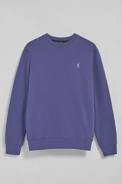Sudadera de cuello redondo azul océano con logo bordado Rigby Go