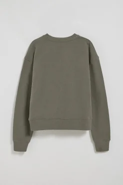 Sudadera de cuello redondo verde con logo bordado Rigby Go