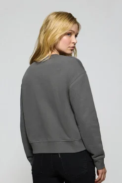 Sudadera de cuello redondo gris asfalto con logo bordado Rigby Go
