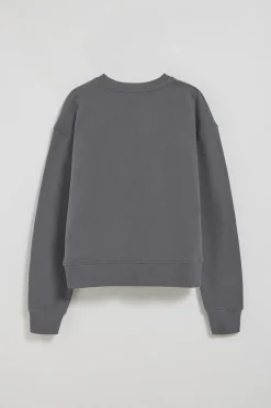 Sudadera de cuello redondo gris asfalto con logo bordado Rigby Go