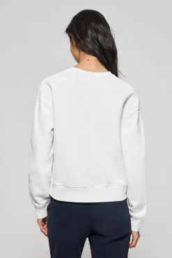 Sudadera de cuello redondo blanca con logo bordado Rigby Go