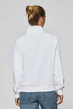 Sudadera de media cremallera blanca con logo Rigby Go