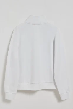 Sudadera de media cremallera blanca con logo Rigby Go
