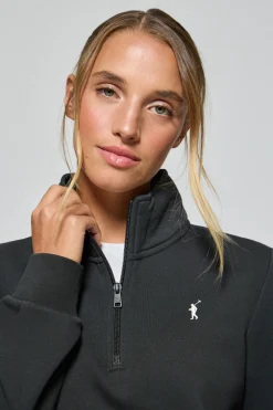 Sudadera de media cremallera negra con logo Rigby Go