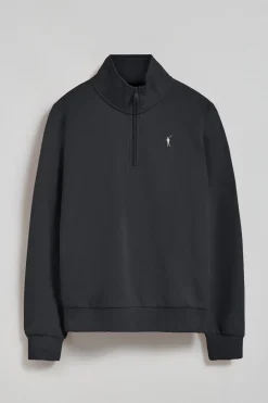Sudadera de media cremallera negra con logo Rigby Go