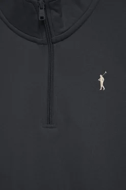 Sudadera de media cremallera negra con logo Rigby Go