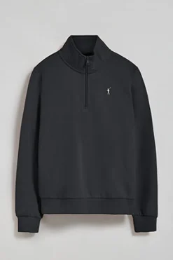 Sudadera de media cremallera negra con logo Rigby Go