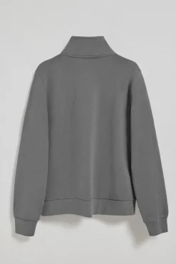 Sudadera de media cremallera gris asfalto con logo Rigby Go