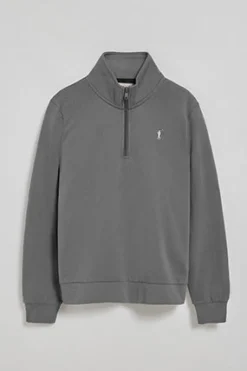Sudadera de media cremallera gris asfalto con logo Rigby Go