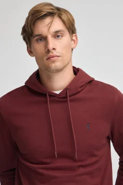 Sudadera granate con capucha de corte regular con logo Rigby Go