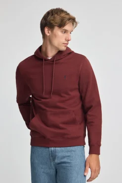 Sudadera granate con capucha de corte regular con logo Rigby Go