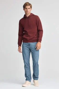Sudadera granate con capucha de corte regular con logo Rigby Go