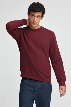 Sudadera granate de corte relajado con logo Rigby Go
