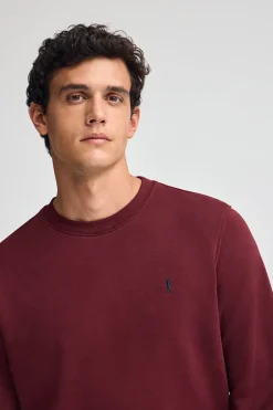 Sudadera granate de corte relajado con logo Rigby Go