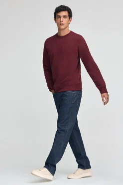 Sudadera granate de corte relajado con logo Rigby Go