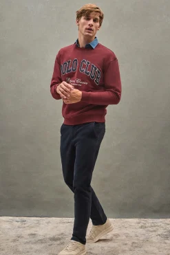 Sudadera granate de corte holgado Established 2012 Polo Club