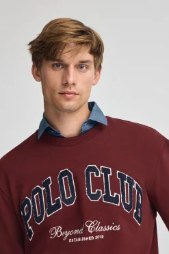 Sudadera granate de corte holgado Established 2012 Polo Club