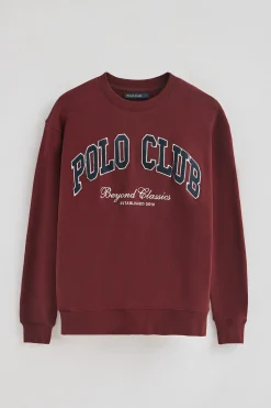 Sudadera granate de corte holgado Established 2012 Polo Club