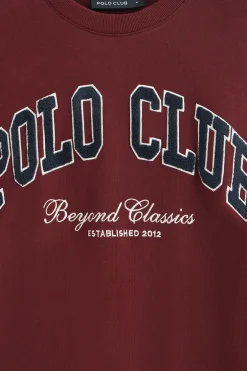 Sudadera granate de corte holgado Established 2012 Polo Club