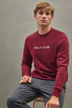 Sudadera granate de corte relajado Established 2012 Polo Club
