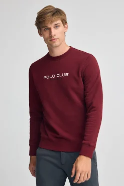 Sudadera granate de corte relajado Established 2012 Polo Club