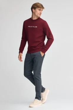 Sudadera granate de corte relajado Established 2012 Polo Club
