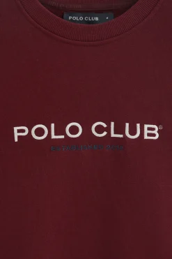 Sudadera granate de corte relajado Established 2012 Polo Club