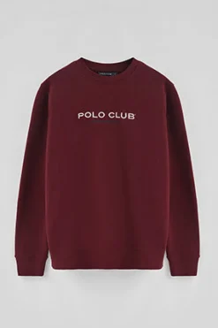 Sudadera granate de corte relajado Established 2012 Polo Club