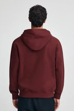 Sudadera granate de corte holgado con logo Polo Club