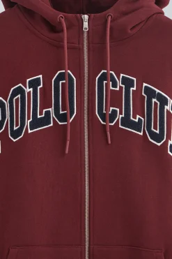 Sudadera granate de corte holgado con logo Polo Club