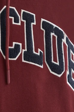 Sudadera granate de corte holgado con logo Polo Club