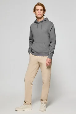 Sudadera gris asfalto de capucha y bolsillos con logo bordado Rigby Go