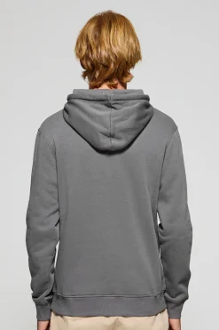 Sudadera gris asfalto de capucha y bolsillos con logo bordado Rigby Go