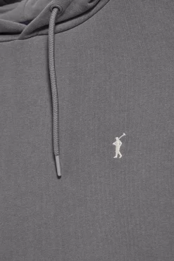Sudadera gris asfalto de capucha y bolsillos con logo bordado Rigby Go