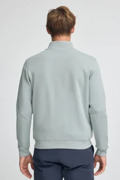 Sudadera gris azulada de media cremallera con logo Rigby Go